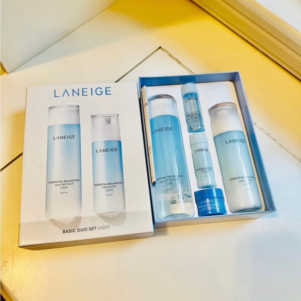 NEW Laneige Basic Duo Set Moisture - 5-Piece Hydration Skincare Set NIB